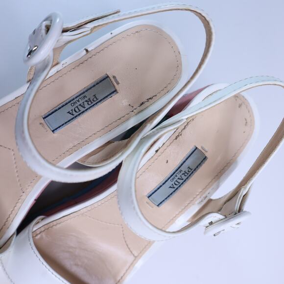 PRADA Southwest Suede Appliqué Platform Sandals Multicolor Wedge Women's 35.5 - Picture 8 of 11